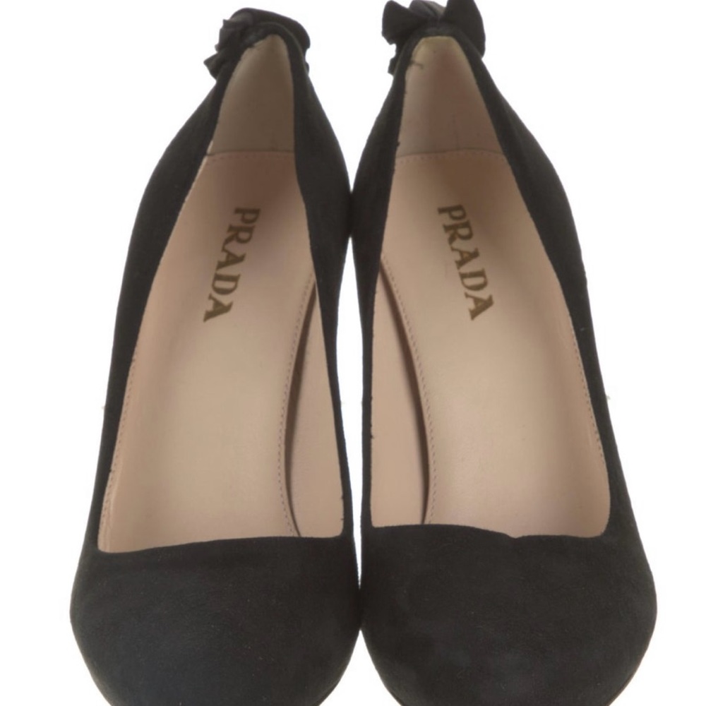 Prada Suede Ruffle Embellishment Pumps - Picture 3 of 5